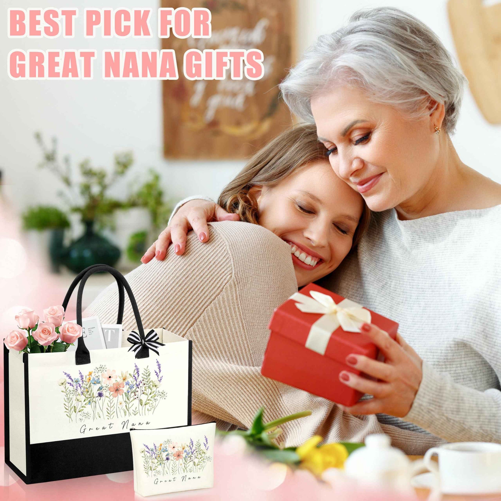 SiplyHaven Great Nana Gifts for Grandma Birthday Gifts for Nana from Granddaughter Grandchildren Grandkids Christmas Gift Basket for Her Stocking Stuffers