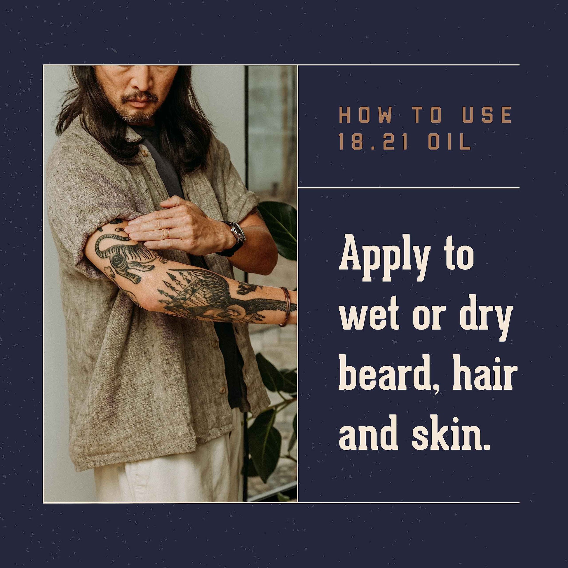 18.21 Man Made OIL - Beard, Hair & Skin - Absolute Mahogany, 2 oz.