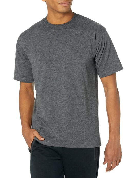 Pro Club Men's Heavyweight Cotton Short Sleeve Crew Neck T-Shirt, Charcoal, Small