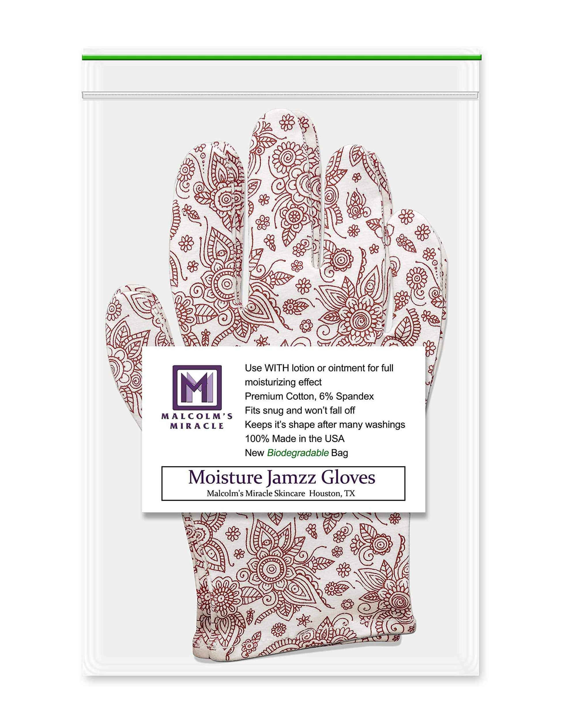 Malcolm's Miracle Henna Moisturizing Gloves - Lasts 2 Years - Made in The USA (Medium)