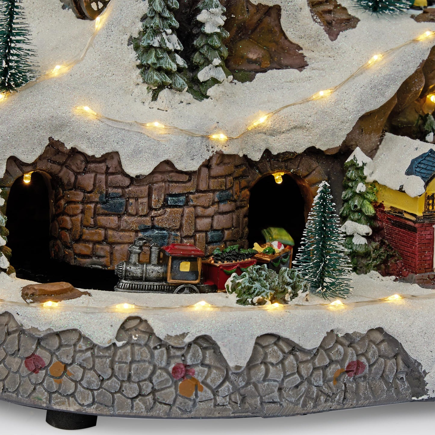 Alpine Corporation 18"H Indoor Animated Winter Wonderland Set with LED Lights and Music