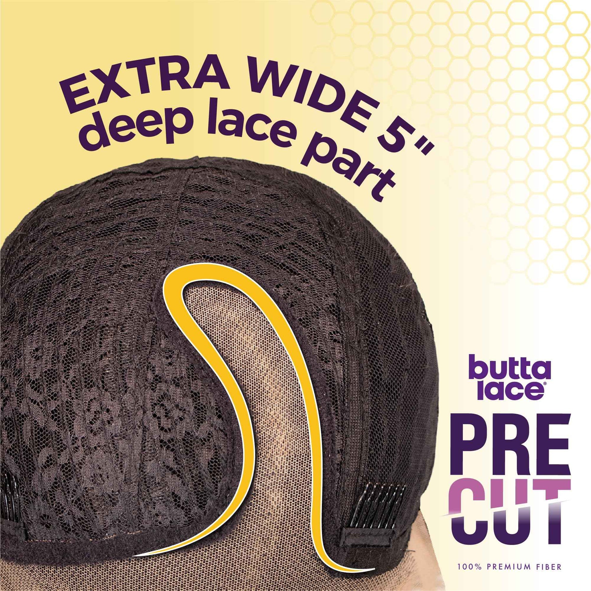 Sensationnel Butta Lace Precut Wigs - Unit 9 Glueless Extra Wide 5 Inch Deep Parting Synthetic Pre Tweezed Smaller Knot Hairline (2 DARKBROWN)