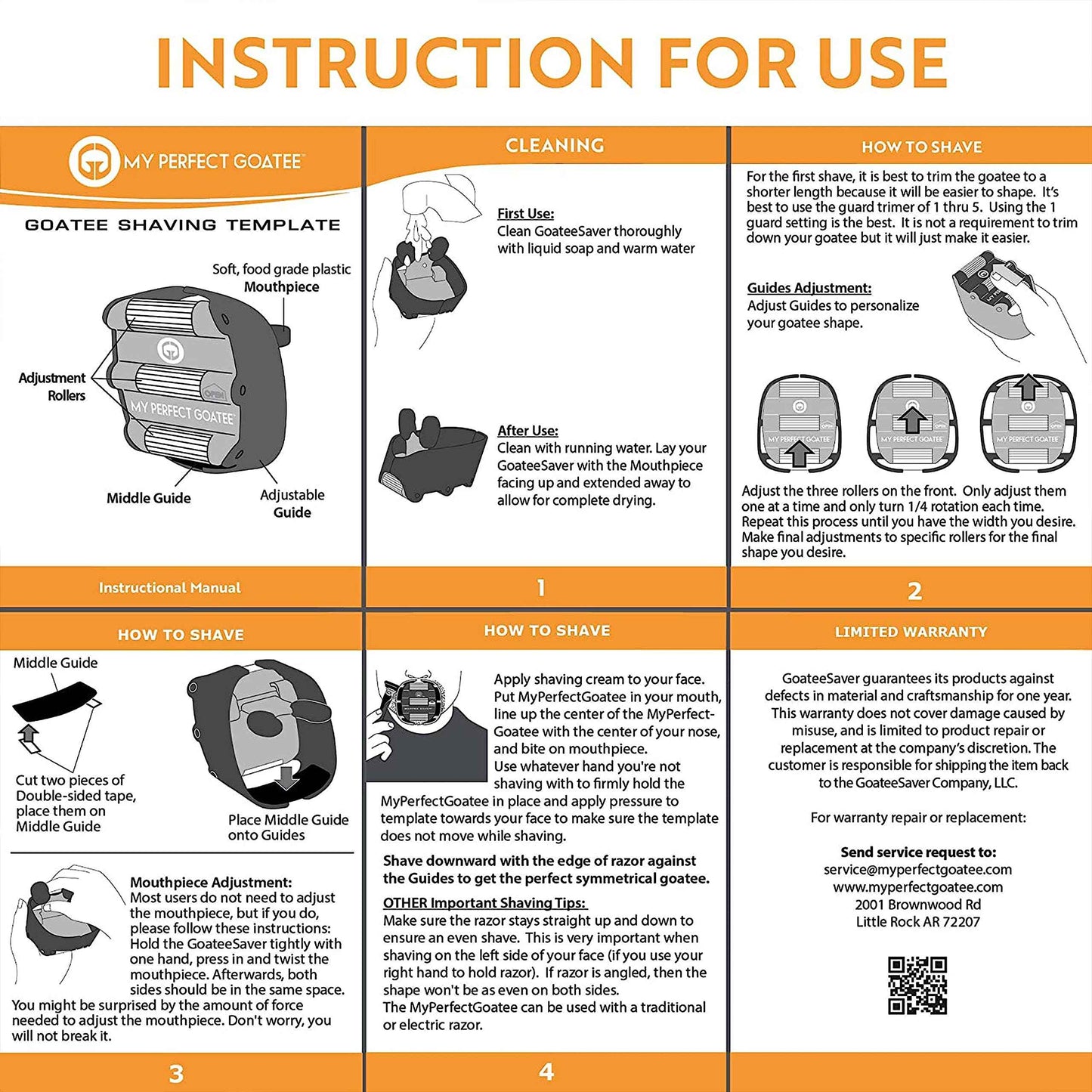 My Perfect Goatee® Shaving Template - Create a Perfectly Shaped Goatee Every Time - Adjustable Reduces Shaving Time - Shape Goatee and Circle Bead (Version 1.1)