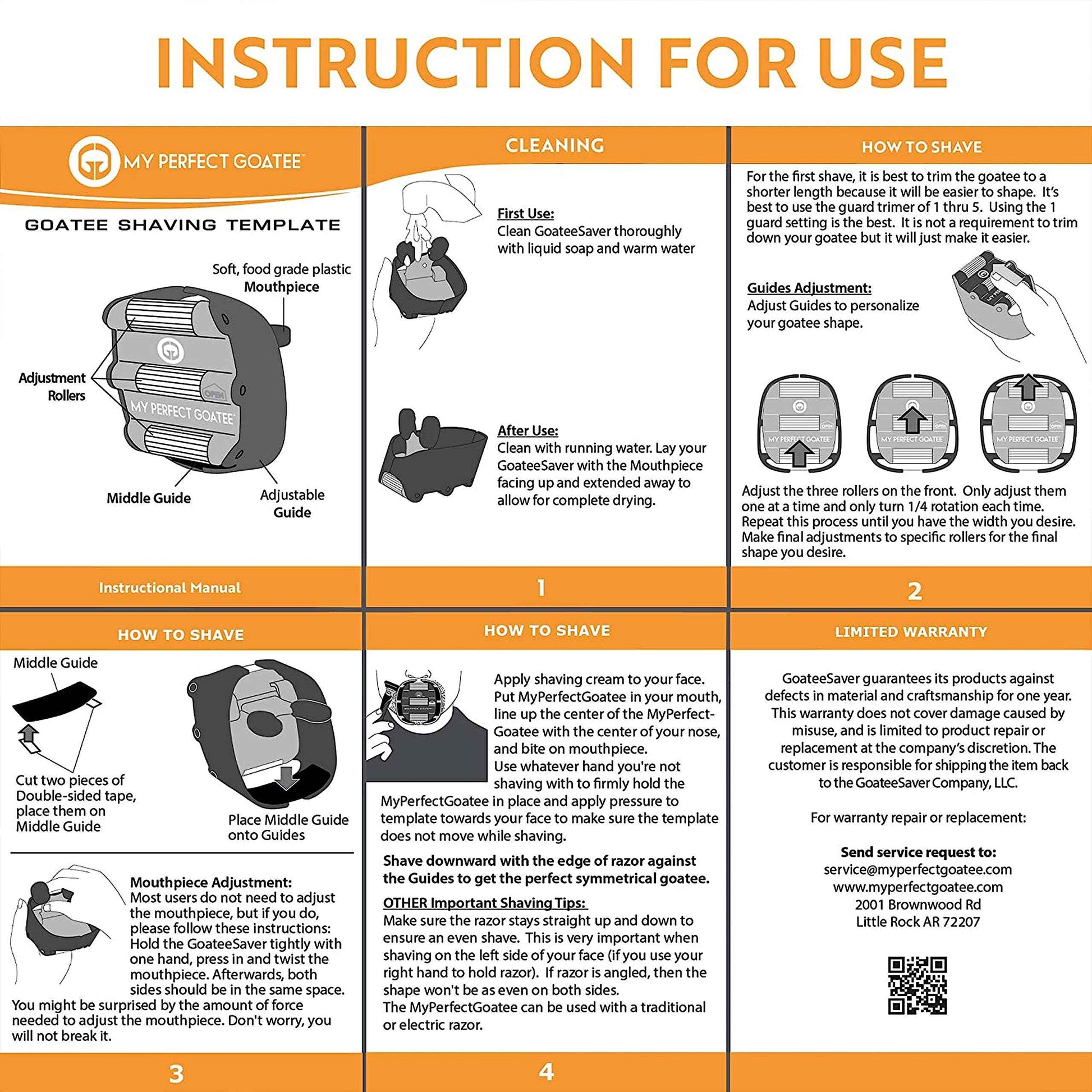 My Perfect Goatee® Shaving Template - Create a Perfectly Shaped Goatee Every Time - Adjustable Reduces Shaving Time - Shape Goatee and Circle Bead (Version 1.1)