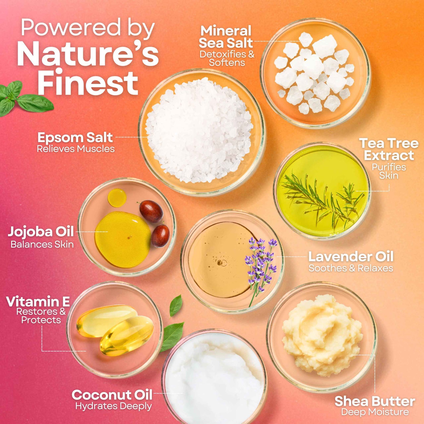 Bath Salts Gift Set for Women – Pack of 6 Scents: Lavender, Rose, Chamomile, Eucalyptus, Coconut, Orange – Epsom Salt Gift Set, Bath Crystals for Women Relaxing, Self Care Gift for Mom