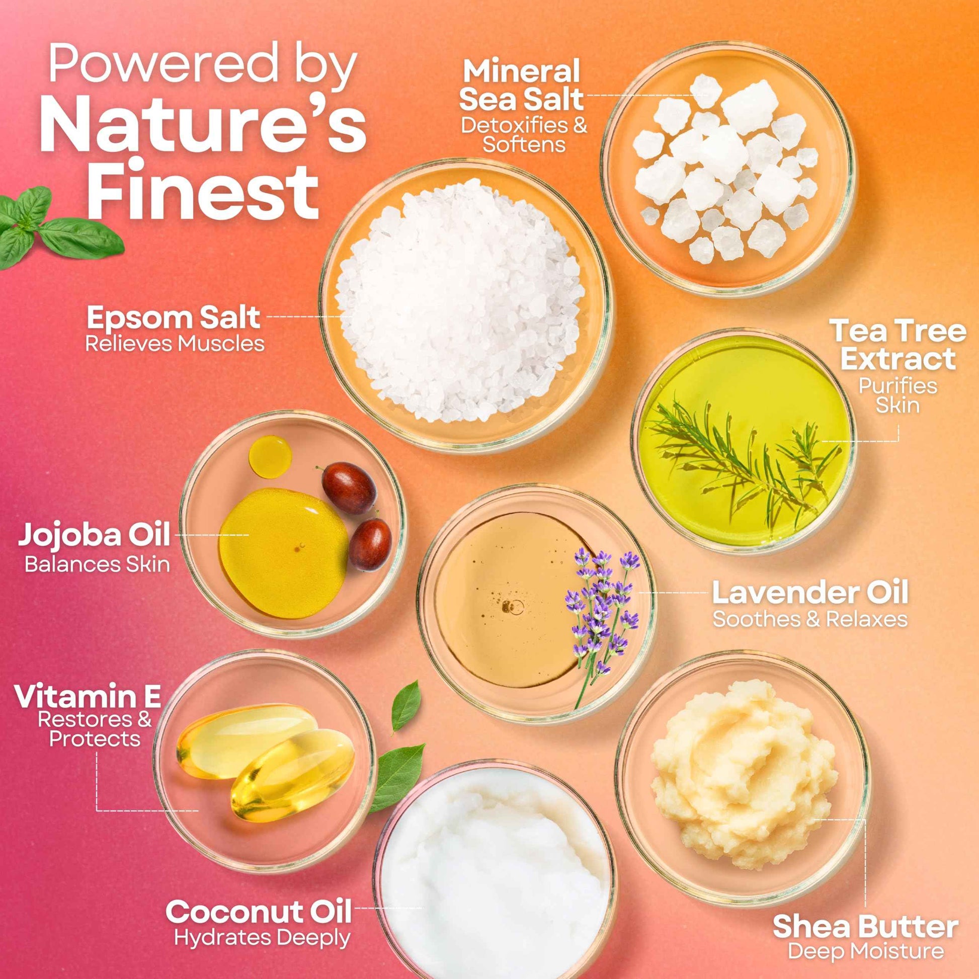 Bath Salts Gift Set for Women – Pack of 6 Scents: Lavender, Rose, Chamomile, Eucalyptus, Coconut, Orange – Epsom Salt Gift Set, Bath Crystals for Women Relaxing, Self Care Gift for Mom