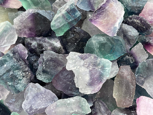 GAF TREASURES Wholesale Raw Rainbow Fluorite Crystals, Natural Rainbow Fluorite Stone, Natural Rough Rainbow Fluorite Crystals, Rainbow Fluorite Healing Crystals (Rainbow Fluorite, 0.25 Pound)