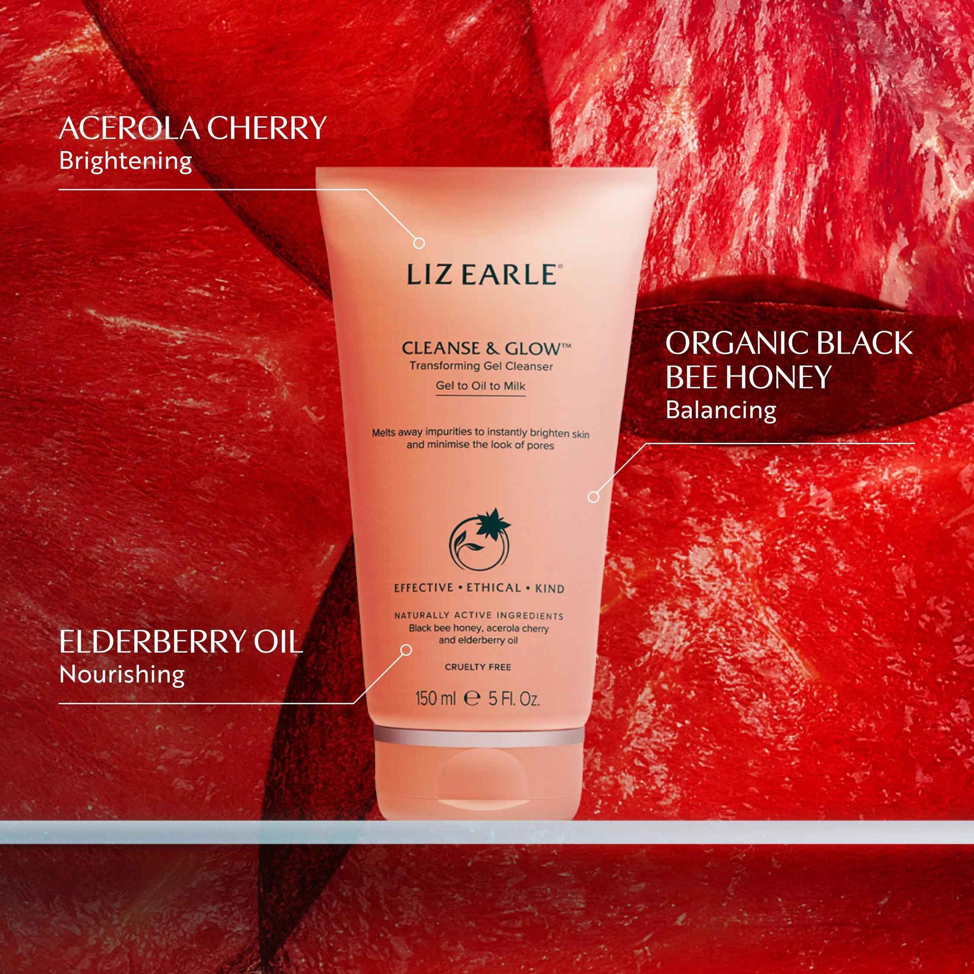 Liz Earle Cleanse & Glow Transforming Gel Cleanser - Gentle Cleanser Face Wash & Makeup Remover - Helps Minimize the Appearance of Pores and Reveals Luminous, Glowing Skin (150ml)