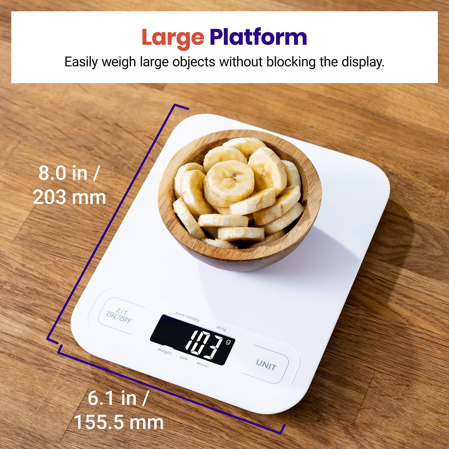 Etekcity Food Kitchen Scale, Digital Mechanical Weighing Scale, Grams and Ounces for Weight Loss, Baking, Cooking, White