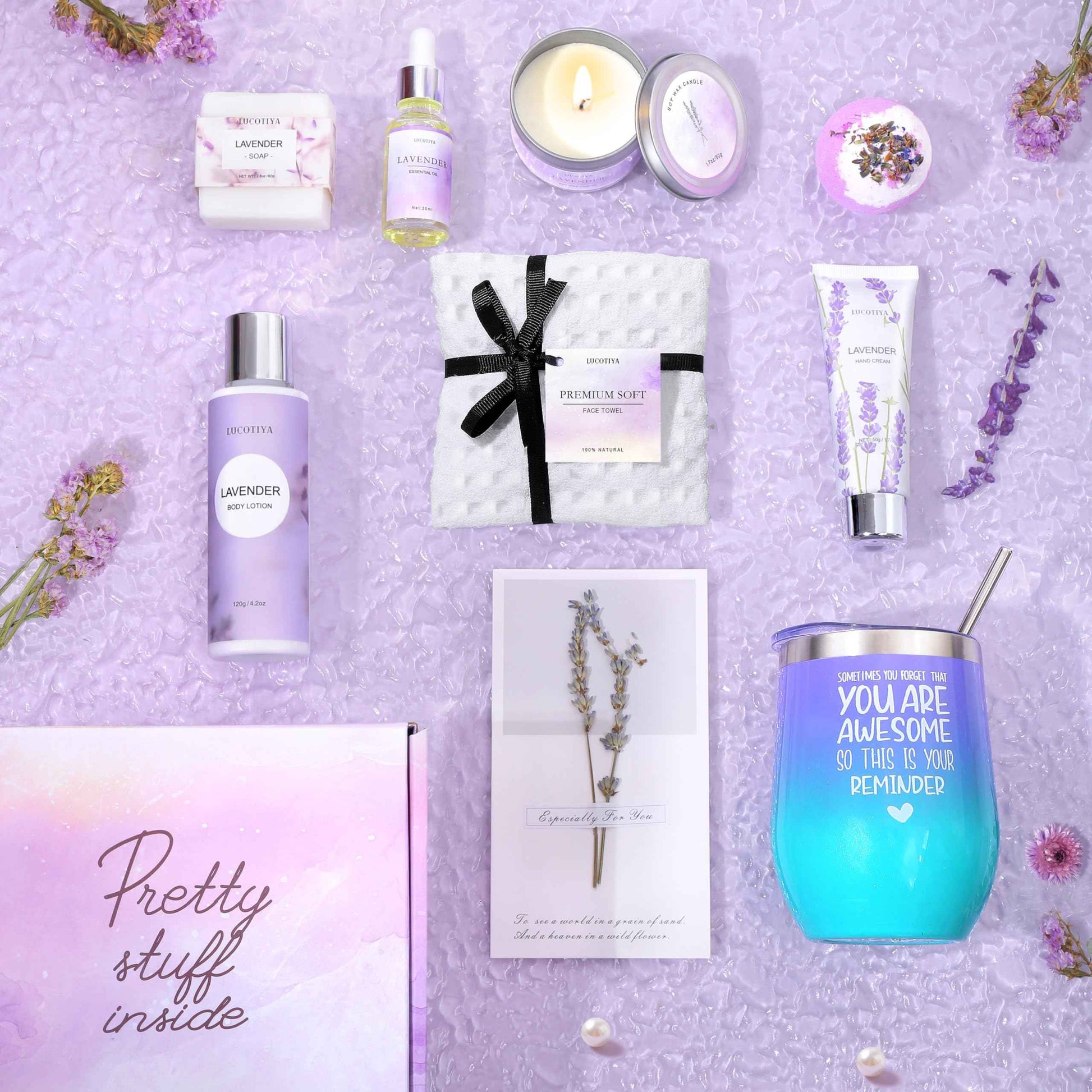 Gifts for Women Spa Gifts Baskets for Women Christmas Birthday Gifts Lavender Bath and Body Sets Mothers Day Gifts Relaxing Self Care Get Well Gift for Mom Her Girlfriends Sister Teacher Friends
