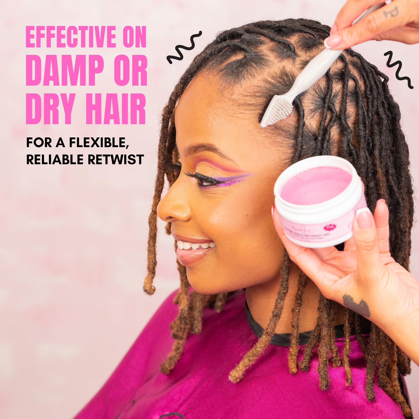 NappStar Super Hold Retwist Gel in Pink, Strong Hold for Locs and Edges, Non-Flaking, 16 Fl Oz