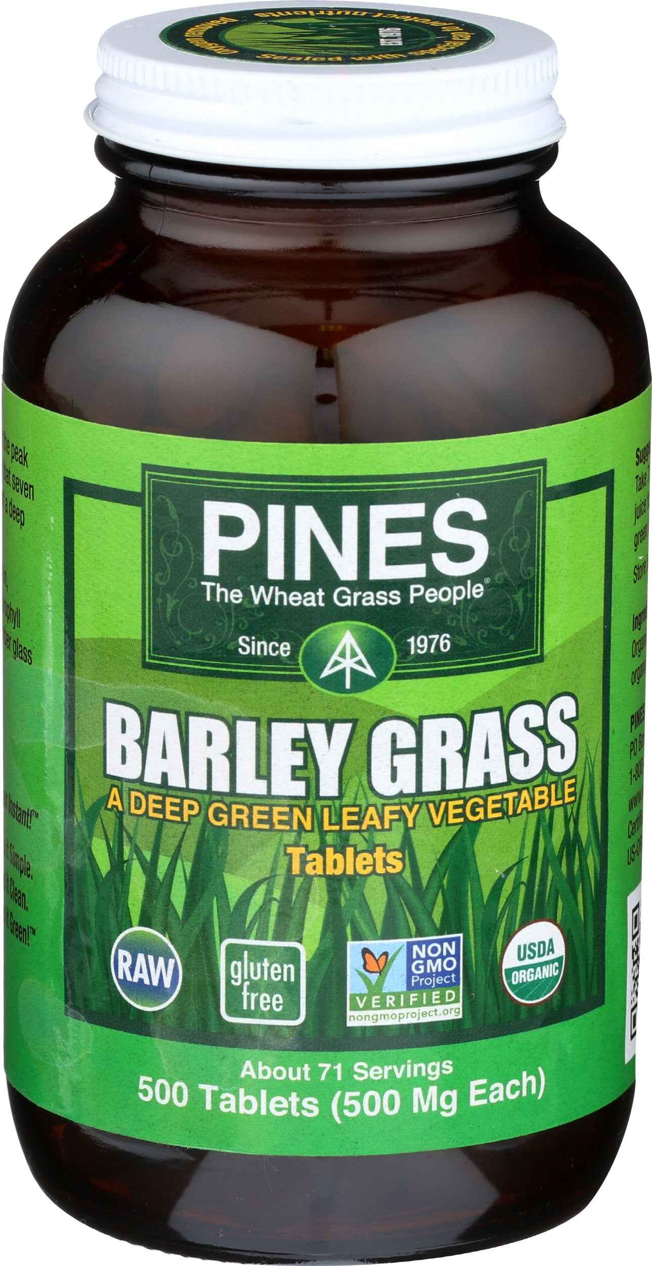 Pines Organic Barley Grass,500 mg,500 Count Tablets