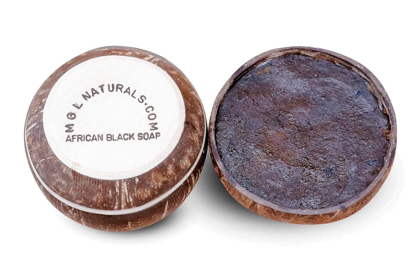 MGL Naturals Raw African Black Soap in Coconut Pot | Premium & Organic | Face and body deep cleanse. For acne, eczema & dark spots. (16)