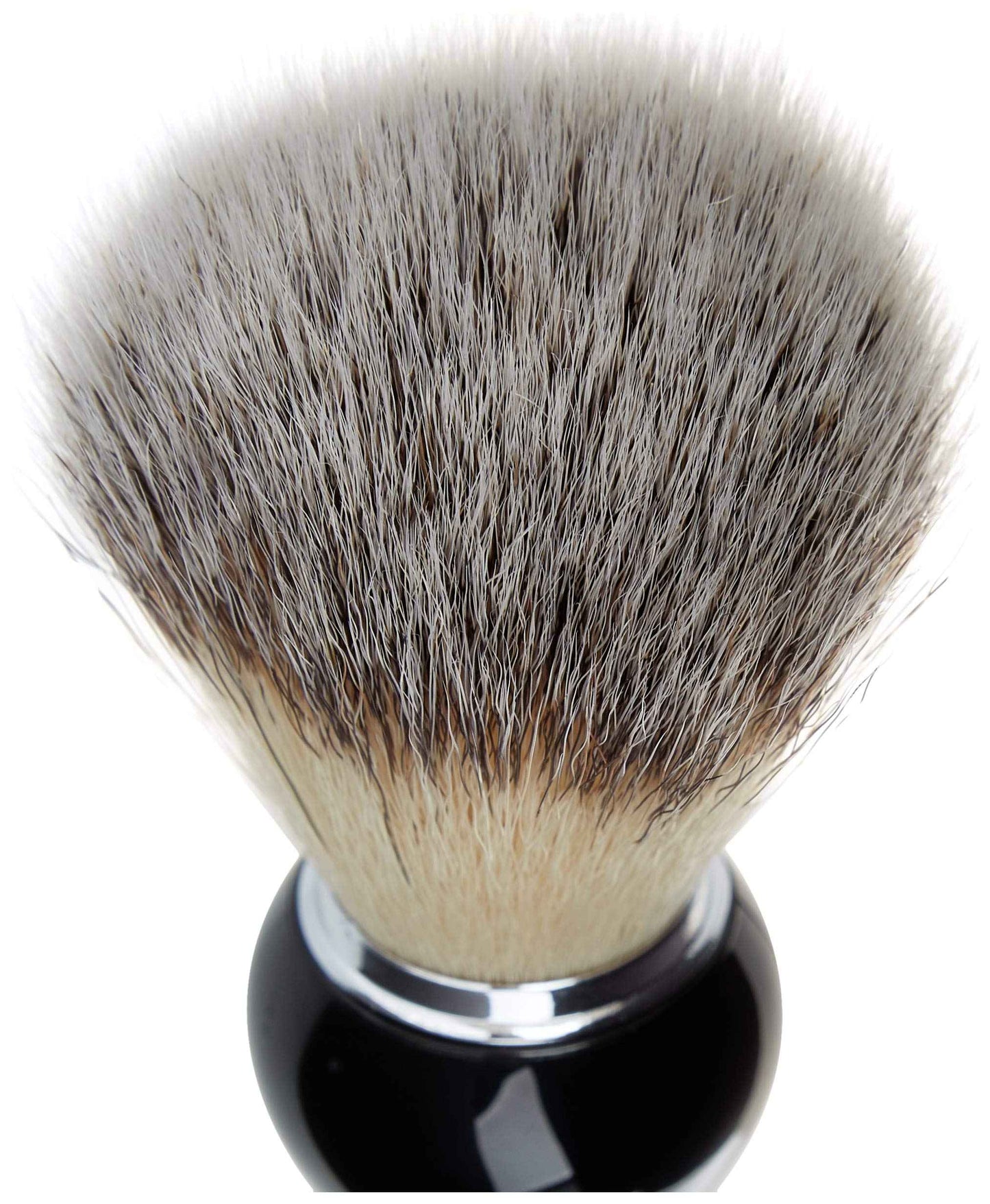 Omega Synthetic Fiber Shaving Brush with Black Plastic Handle - 1 Unit