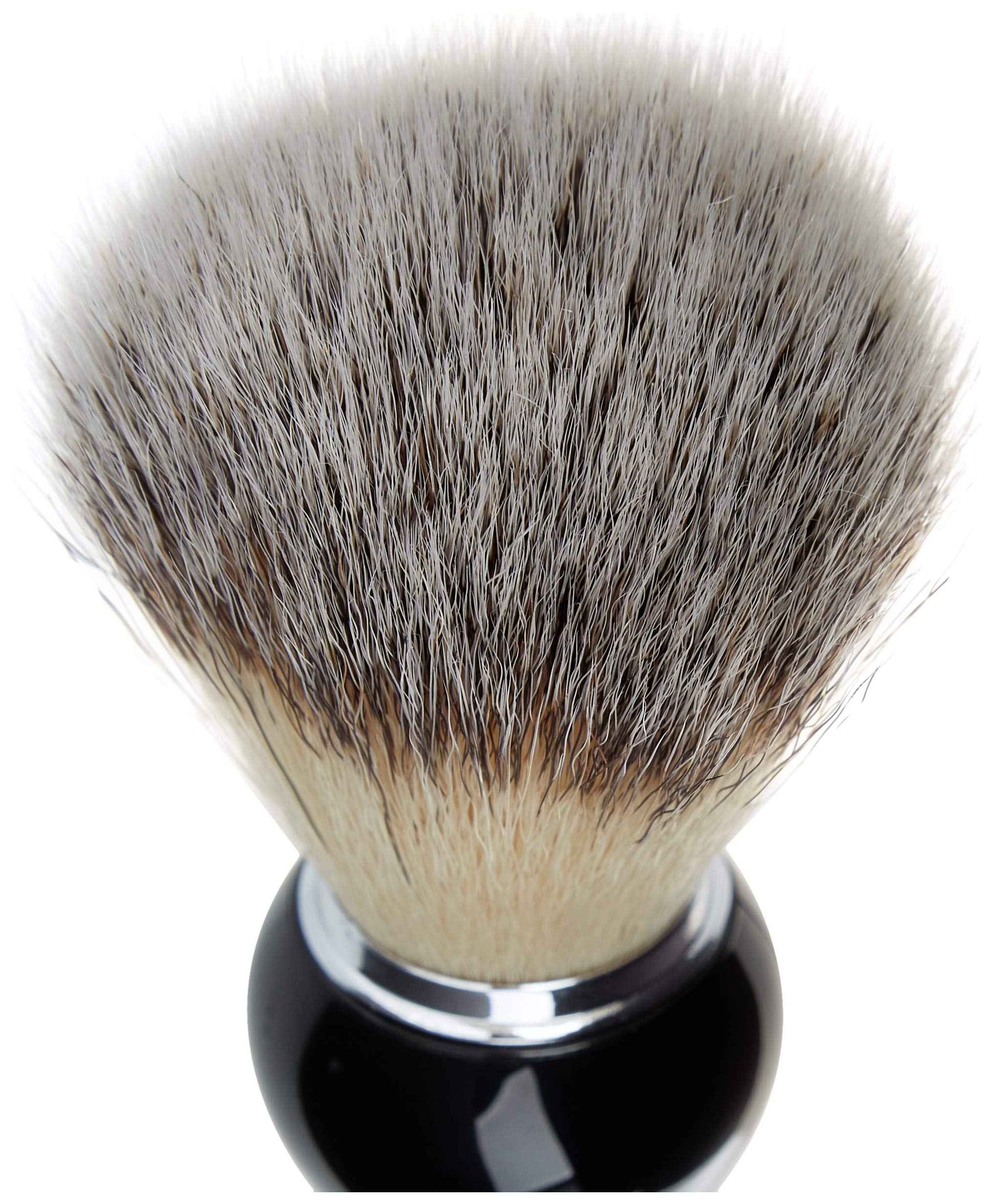 Omega Synthetic Fiber Shaving Brush with Black Plastic Handle - 1 Unit