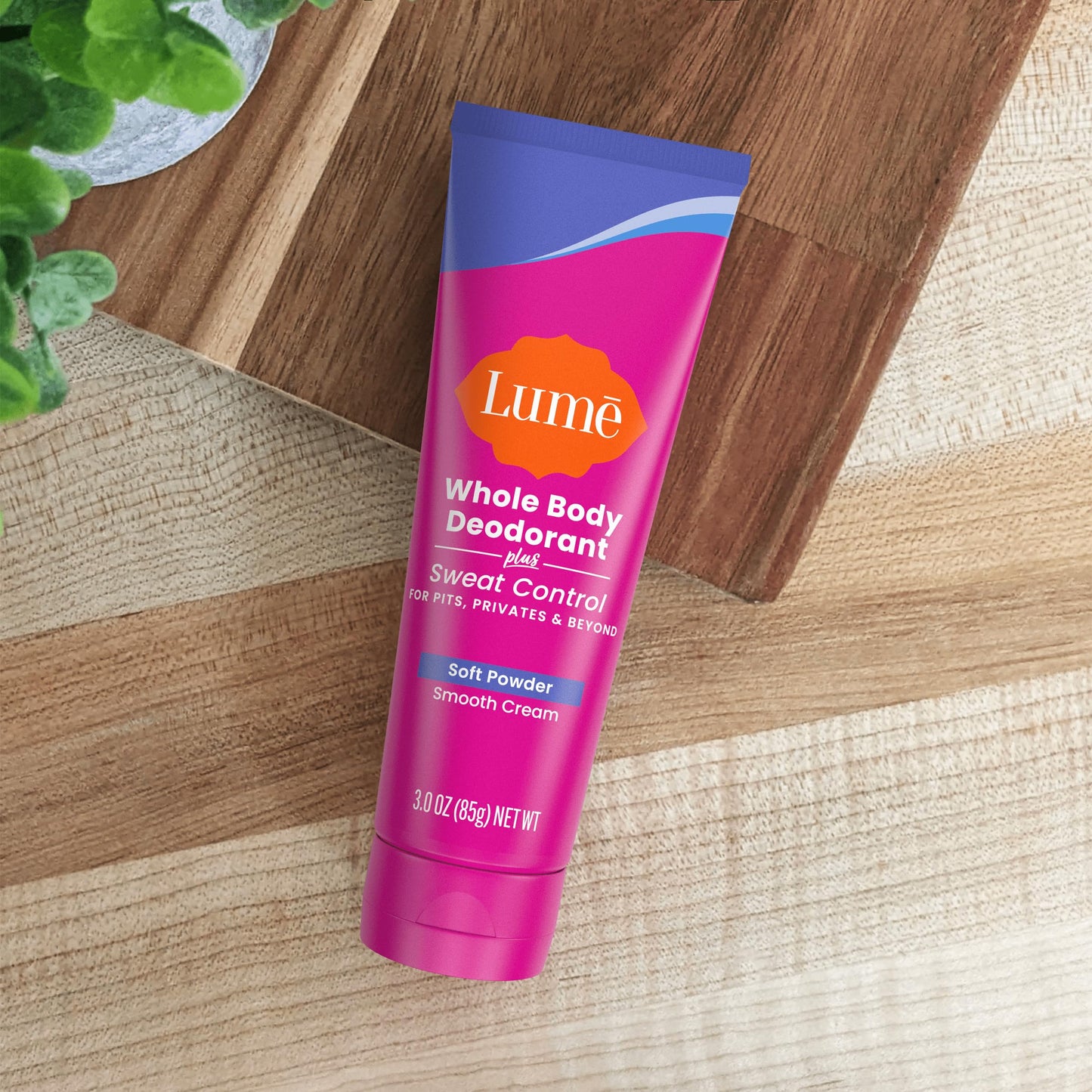 Lume Whole Body Deodorant Plus Sweat Control - Smooth Cream Tube - 72 Hour Odor And Sweat Control - Baking Soda Free, Skin Loving - 3.0 ounce (Soft Powder)