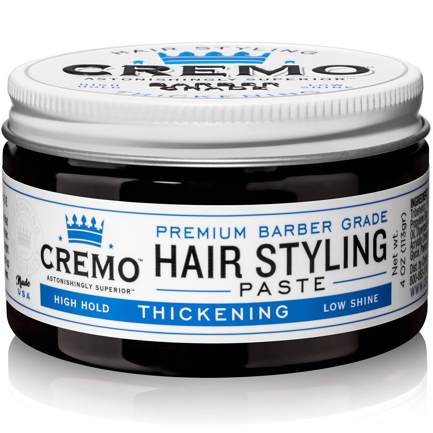 Cremo Barber Grade Hair Styling Thickening Paste and Palo Santo Body Wash Bundle, 4 Oz and 16 Fl Oz