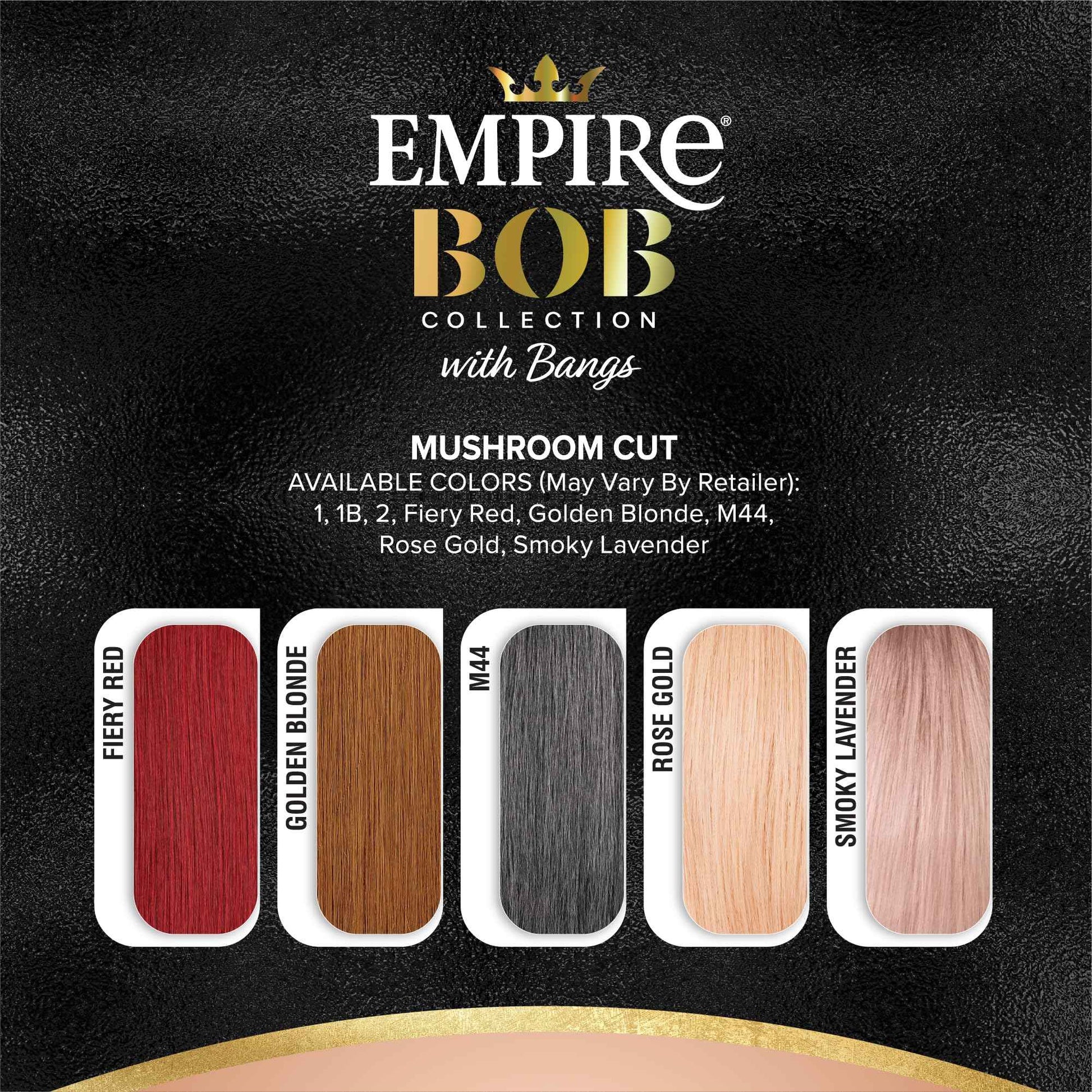 Sensationnel Empire Bob Humanhair Wig - Mushroom Cut Face Framing Mesh Cap for Comfort With Bangs (ROSEGOLD)