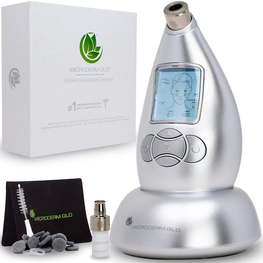 Microderm GLO Diamond Microdermabrasion Machine - Best Gift for Women - Dermabrasion & Anti Aging Wrinkle Skincare - Home Facial Treatment System - Blackhead Remover & Exfoliator for Acne Scars