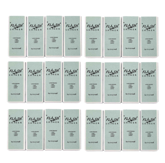 Design Nail Flash Shiner Nail Buffer 3 Ways – Pack of 24 – Professional 3-Step Nail Buffer Blocks – Smooth, Condition & Shine – Natural Nail Polisher for Salon or Home Use