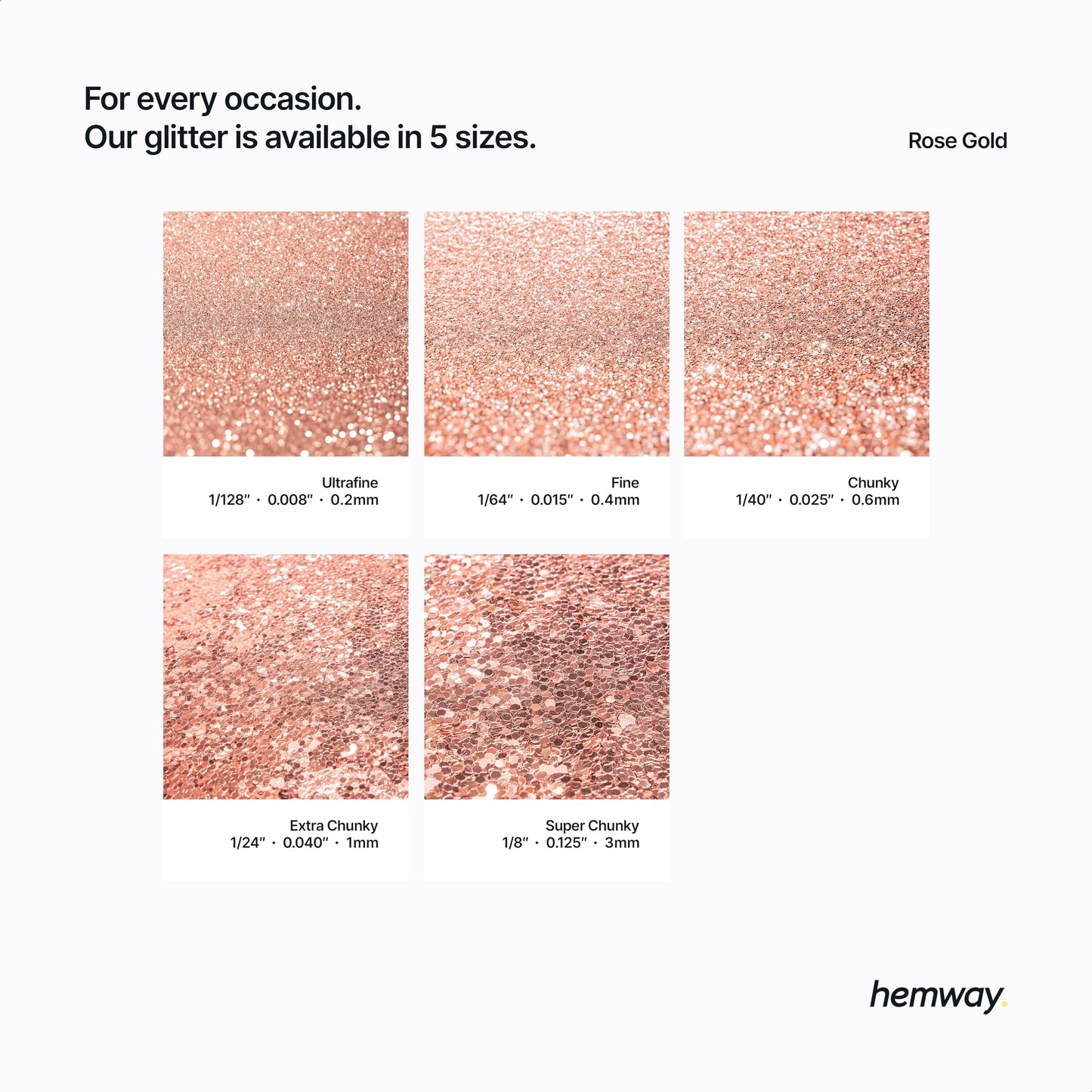 Hemway Eco Friendly Biodegradable Glitter 100g / 3.5oz Bio Cosmetic Safe Sparkle Vegan for Face, Eyeshadow, Body, Hair, Nail and Festival Makeup, Craft - 1/24" 0.04" 1mm - Rose Gold