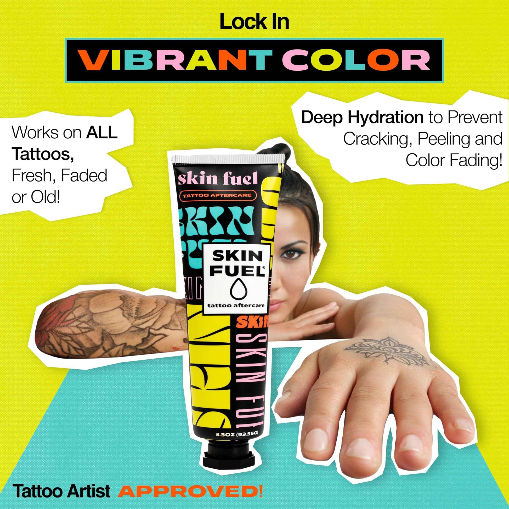 Skin Fuel Tattoo Aftercare Kit – Cream & Unscented Soap for Tattoos with Jojoba Seed Oil, Shea Butter & Aloe – Plant-Powered Healing Ointment & Tattoo Wash for Fresh & Long-Term Ink Care (2-Piece Set)