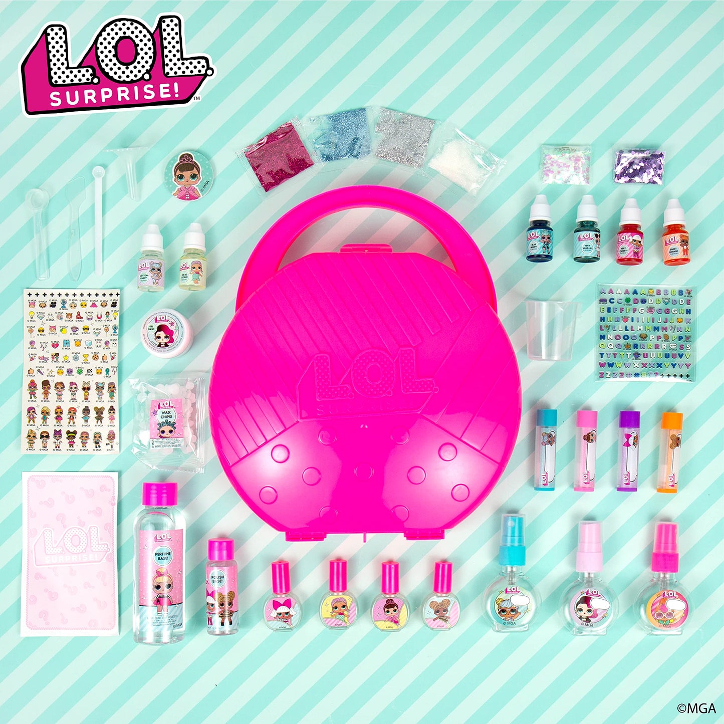 L.O.L. Surprise! All-in-One Beauty Studio by Horizon Group USA, Explore 3 Craft Activities. Create DIY Lip Balms, Nail Art & perfumes. Stickers, Fragrances, Glitter & More Included.