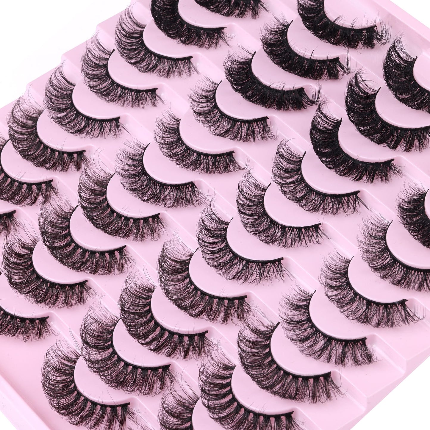 JIMIRE Russian Strip Lashes D Curl Fluffy False Eyelashes 3 Styles Mixed Faux Mink Lashes Natural Look Like Eyelash Extensions 14mm-17mm Wsipy Lashes 6d Volume Fake Lashes 20 Pairs Multipack