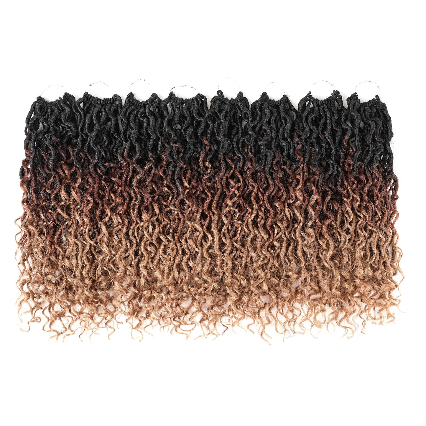 Aipin New Goddess Locs Crochet Hair 18 Inch Boho River Locs Hippile Wavy Crochet With Curly Hair In Middle And Ends Braids Hair Extensions (8 Packs,18 inch, OM3T3027)