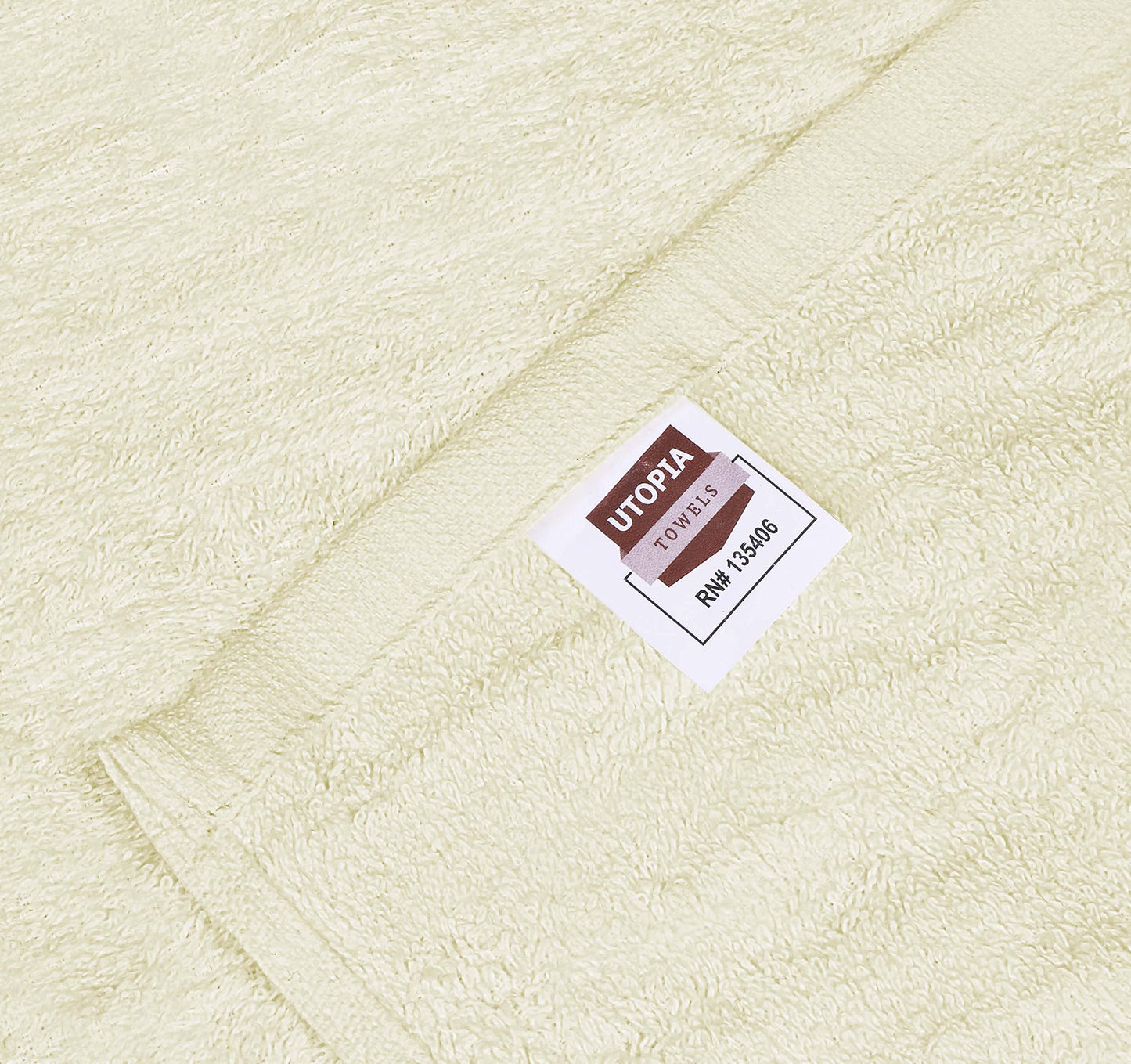 Utopia Towels 12 Pack Cotton Washcloths Set - 100% Ring Spun Cotton, Premium Quality Flannel Face Cloths, Highly Absorbent and Soft Feel Fingertip Towels (Ivory)