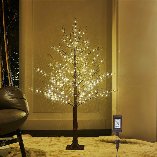 LITBLOOM Lighted Brown Tree Plug in 430 LED Fairy Lights 4FT, Twig Tree with Lights for Indoor Outdoor Home Room Christmas Decoration