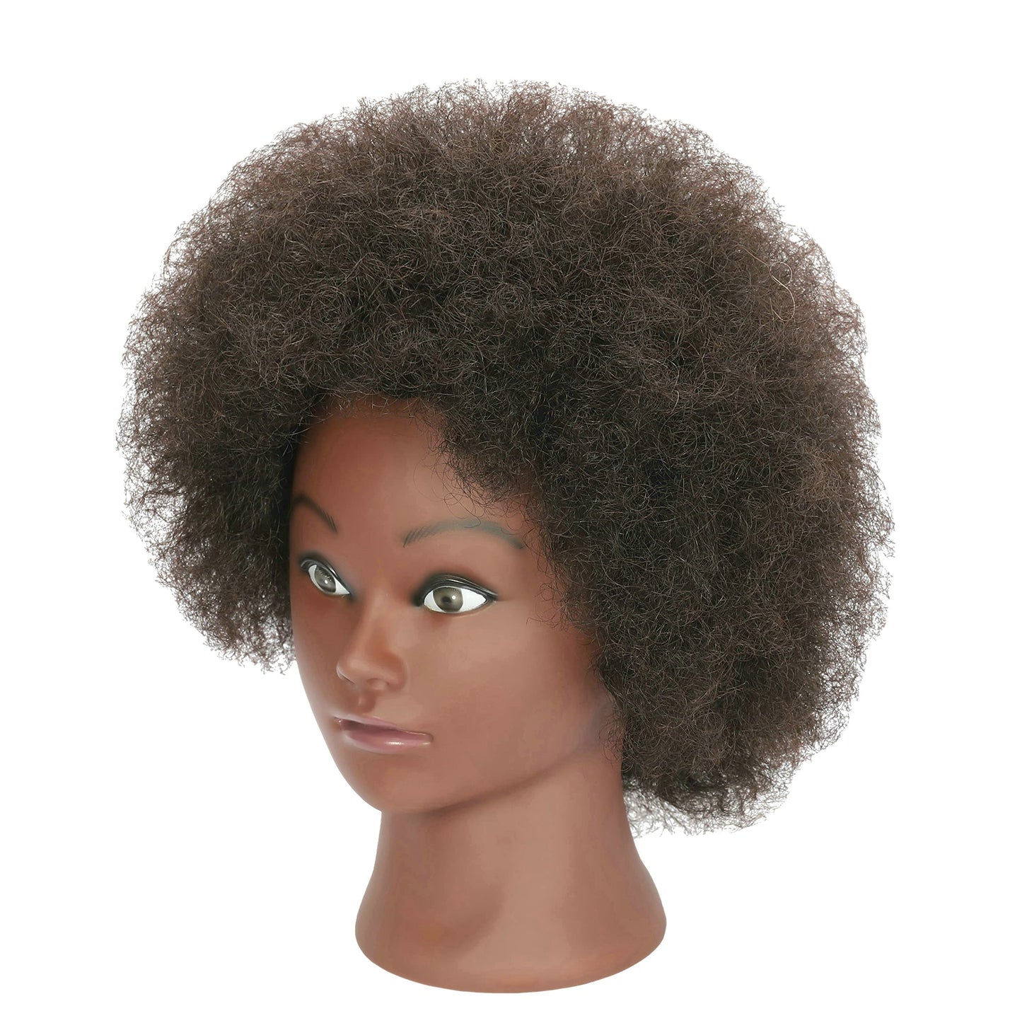 LOHXINHAIR Kinky Curly Real 100% Human Hair Mannequin Head Manikin Cosmetology Doll Training Head with Stand for Hairdresser Practice Braiding Styling Bleaching Dyeing Cutting Updos