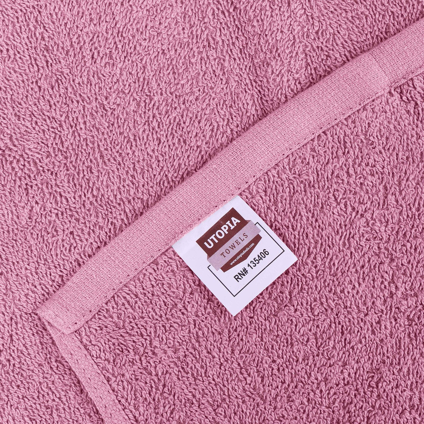 Utopia Towels 12 Pack 100% Ring Spun Cotton Premium Quality Flannel Face Cloths Highly Absorbent Soft Feel Fingertip Towels in Pink