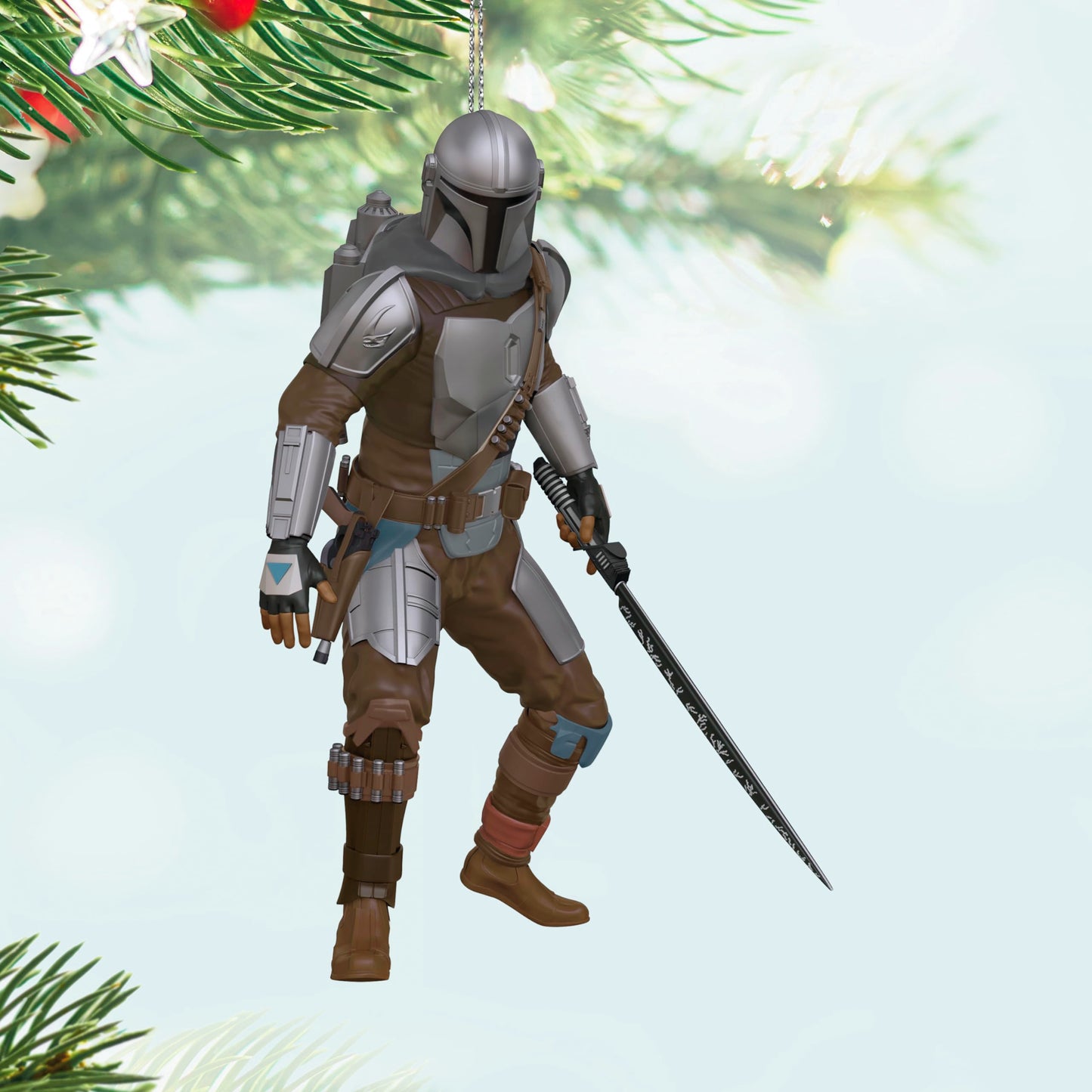 Hallmark Keepsake Christmas Ornament 2024, Star Wars: The Mandalorian Wielding the Darksaber, Gifts for Star Wars Fans