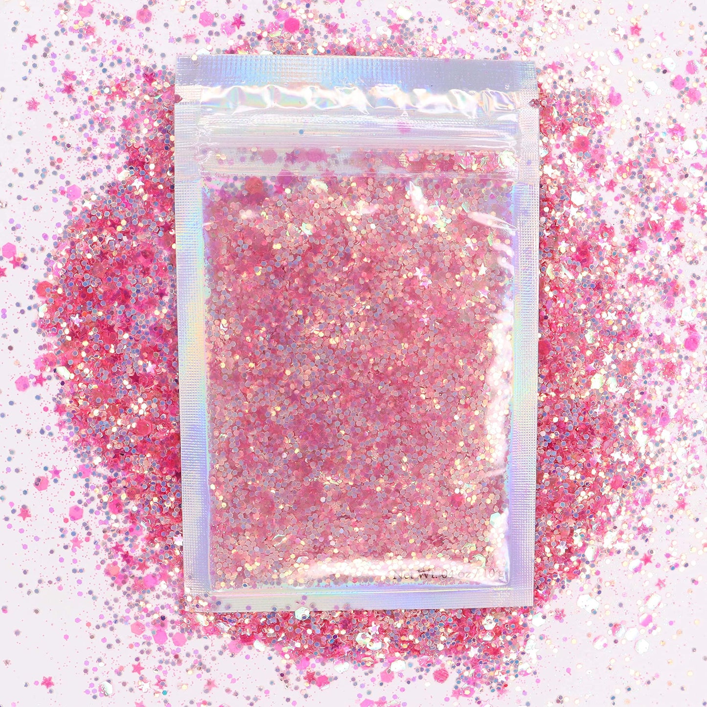 Holographic Pink Unicorn Glitter - 15G Chunky Face Glitter, Hair Glitter, Eye Glitter and Body Glitter for Women. Rave Glitter, Festival Accessories, Cosmetic Glitter Makeup. Loose Glitter Set