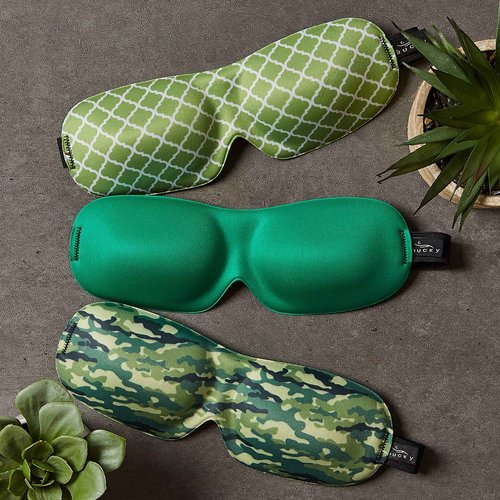 Bucky 40 Blinks No Pressure Solid Eye Mask for Sleep & Travel, Green, One Size