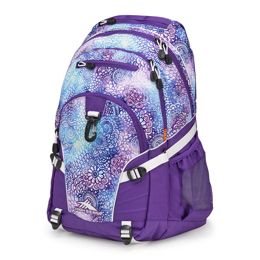 High Sierra Loop Backpack, Flower Daze/Deep Purple/White, One Size