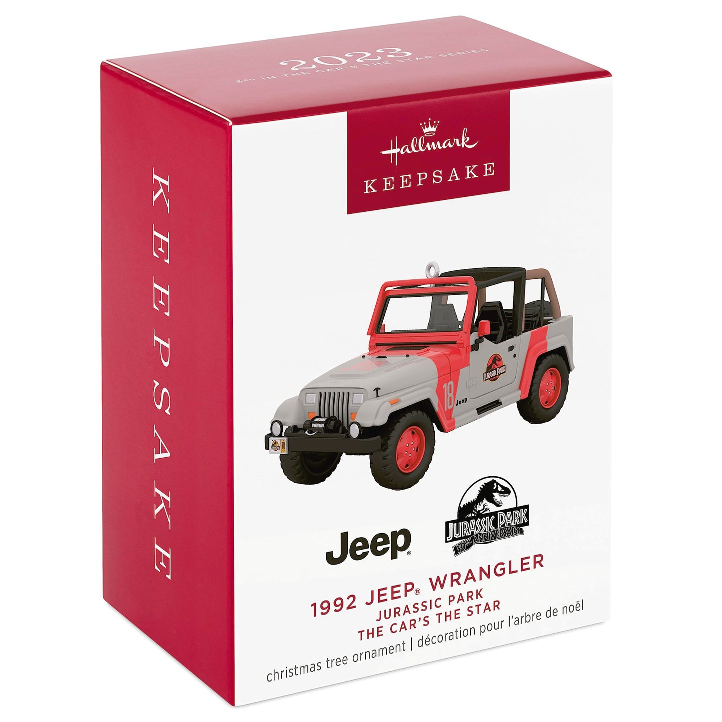 Hallmark Keepsake Christmas Ornament 2023, The Car's the Star Jurassic Park 1992 Jeep Wrangler, Metal Ornament, Movie Gifts