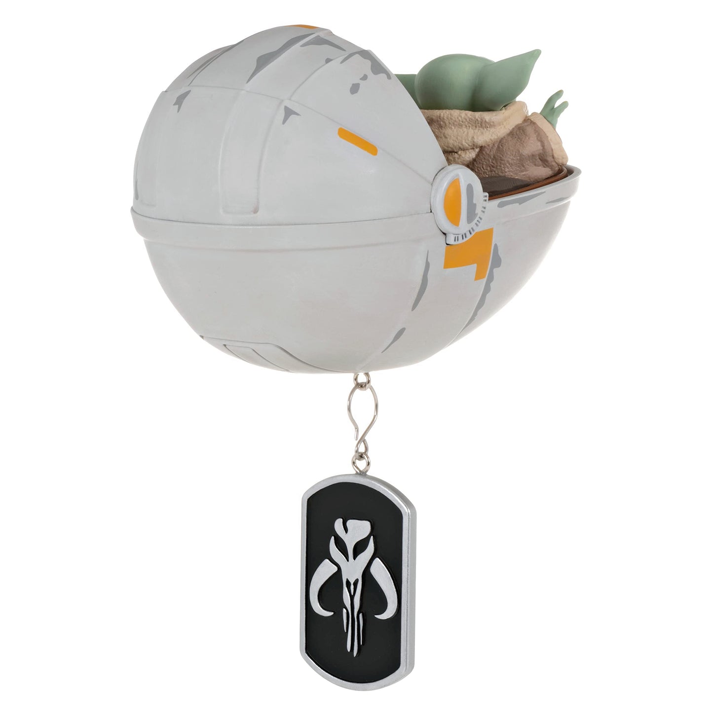 Hallmark Keepsake Personalized Christmas Ornament 2023, Star Wars: The Mandalorian Grogu in Hovering Pram, Gift for Star Wars Fans