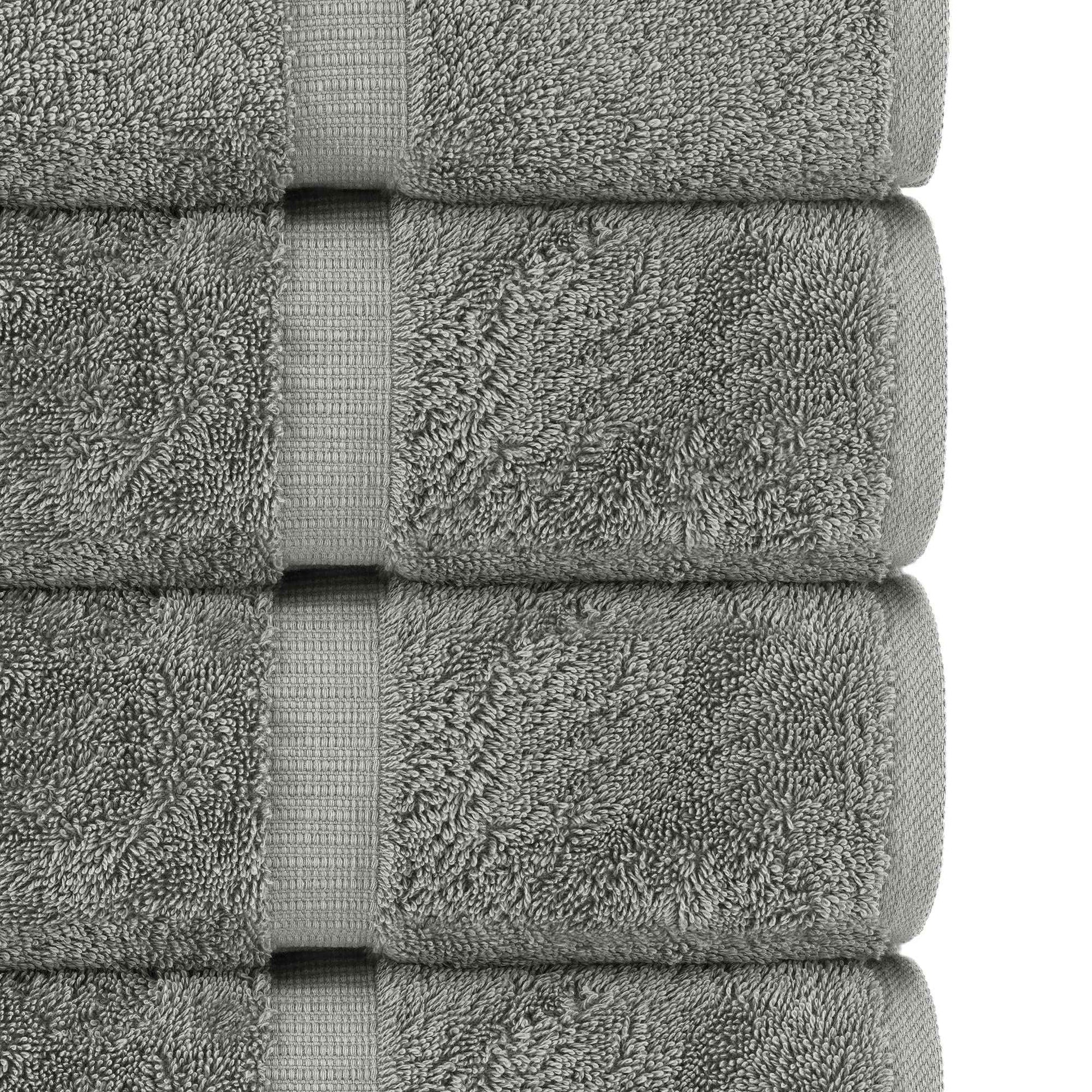 Chakir Turkish Linens Premium Cotton Absorbent Turkish Towels (Bath Towel - Set of 4, Gray)