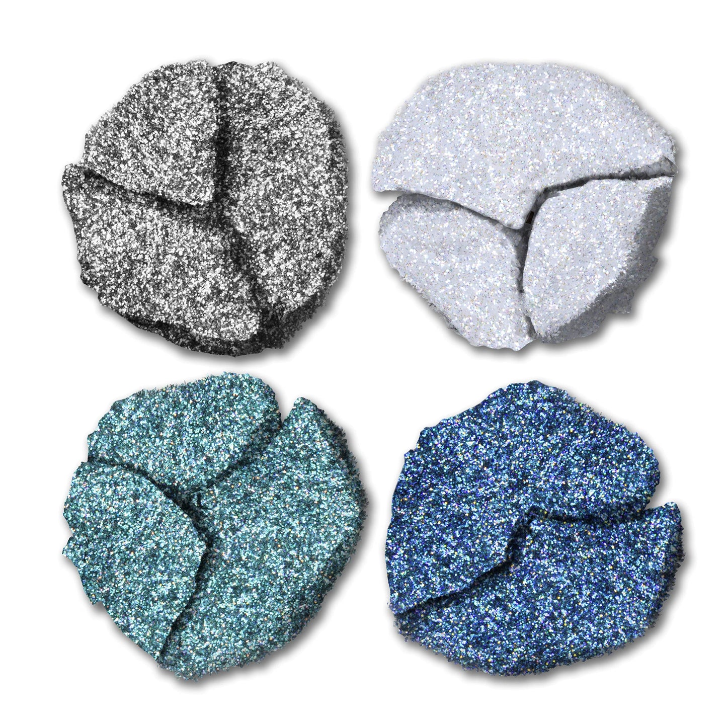 Pixi Beauty Glitter-y Eye Quad - BluePearl | Four Pressed Glitter Eyeshadow Shades | Castor Oil & Vitamin E Infused Eye Makeup