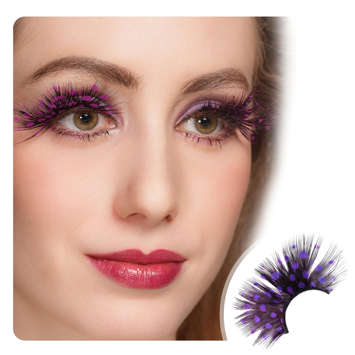 Dorisue Purple eyelashes Dramatic lashes bold Mermaid lashes drag anime lashes for Party and halloween 1 pair P19