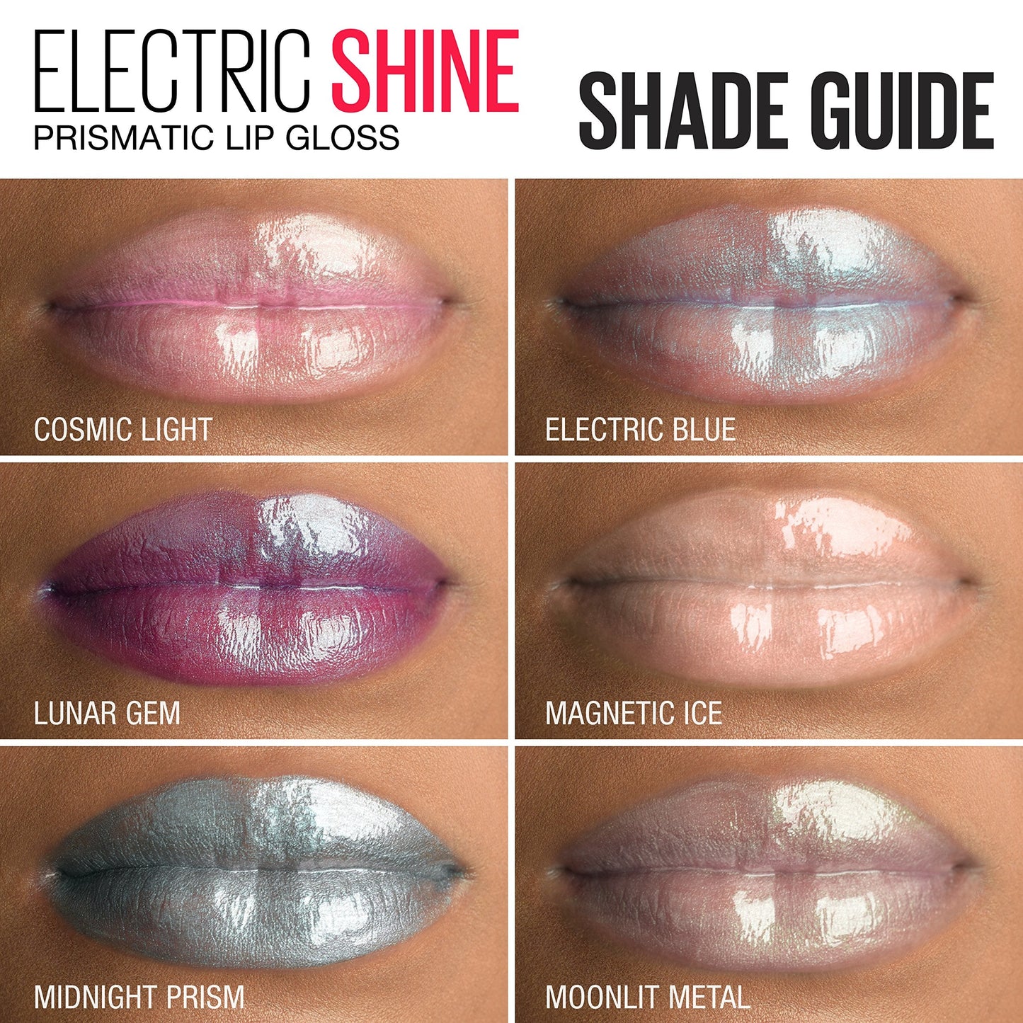 Maybelline Lip Studio Electric Shine Prismatic Lip Gloss Makeup, Cosmic Light, 0.17 fl. oz.