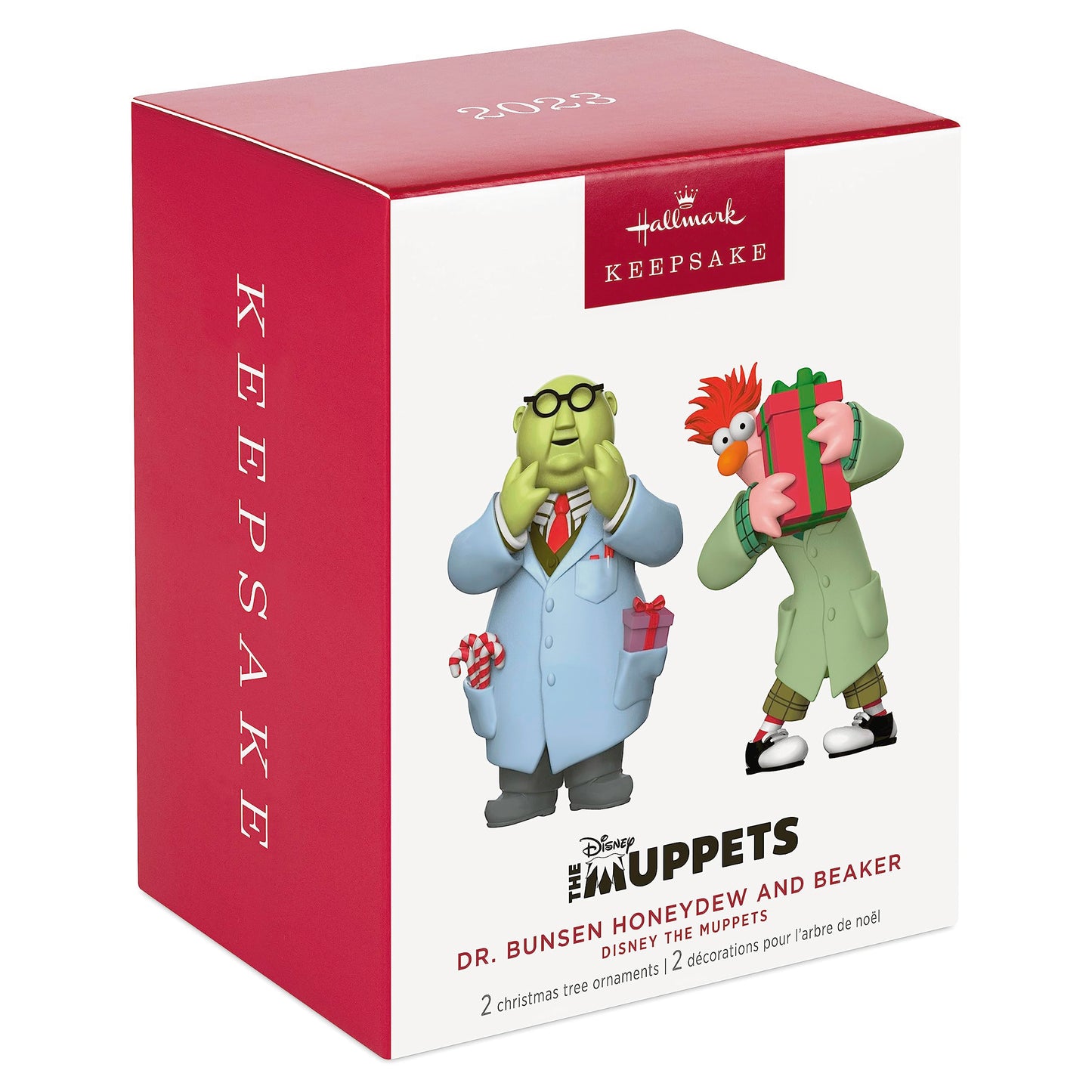 Hallmark Keepsake Christmas Ornaments 2023, Disney The Muppets Dr. Bunsen Honeydew and Beaker, Set of 2, Gifts for Muppets Fans