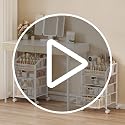 HapiRm Rolling Makeup Organizer Cart with 3 Drawers and Top Compartments, Under Desk Vanity Storage, Black