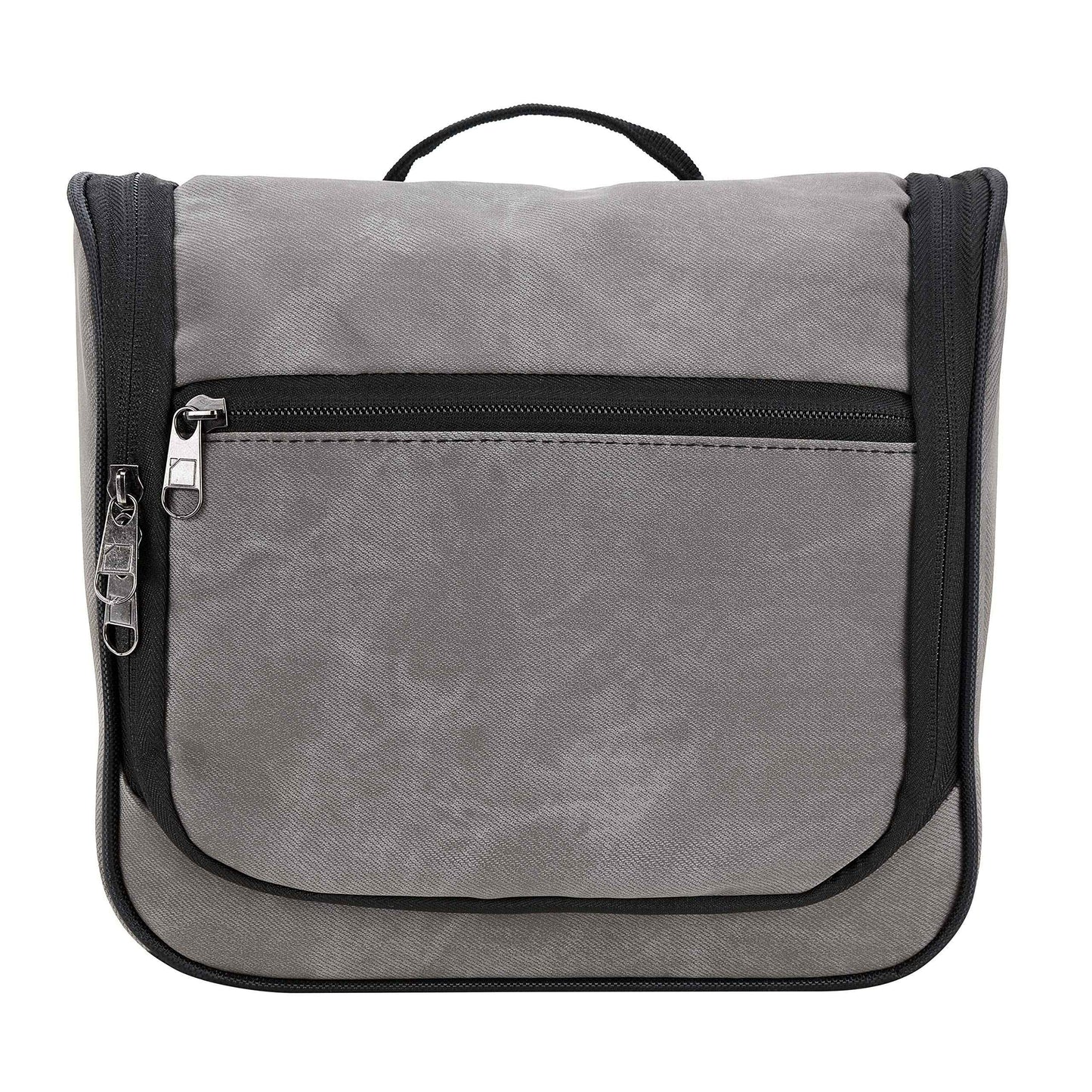 Lewis N. Clark Brushed Twill Hanging Toiletry Kit Bag for Travel Accessories, Shampoo, Cosmetics + Personal Items, Gray