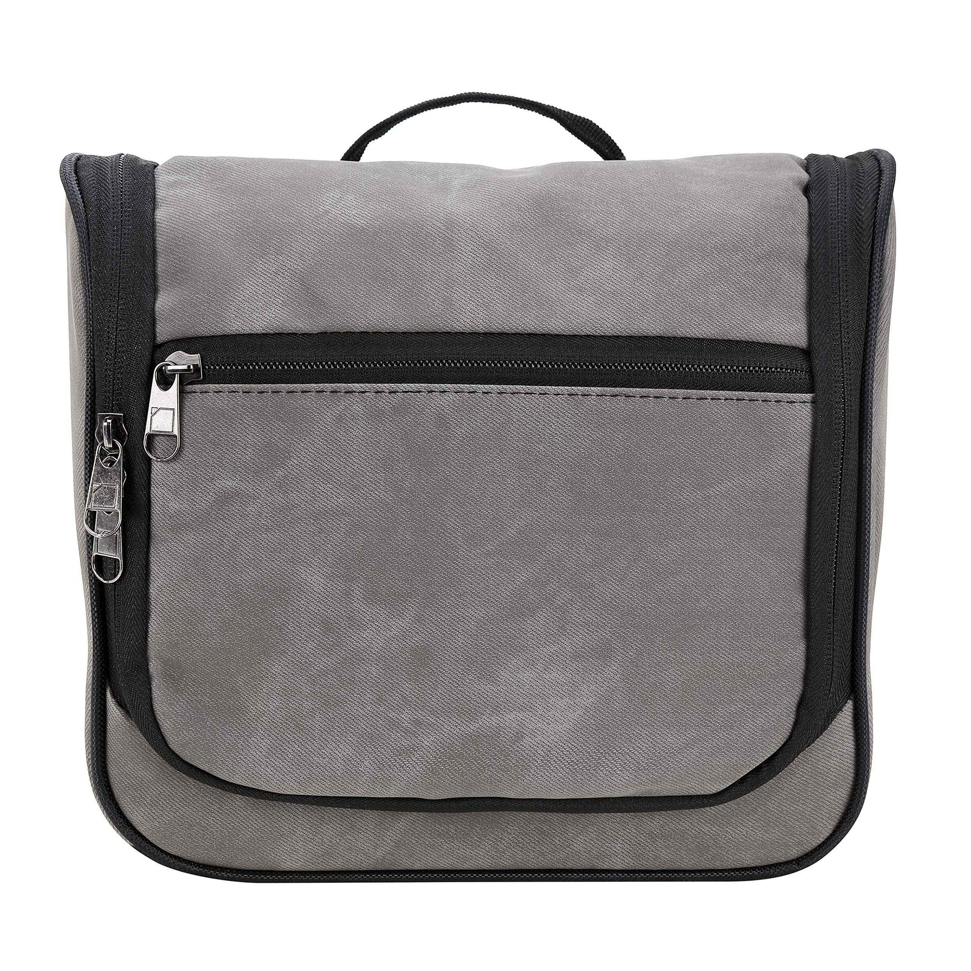 Lewis N. Clark Brushed Twill Hanging Toiletry Kit Bag for Travel Accessories, Shampoo, Cosmetics + Personal Items, Gray
