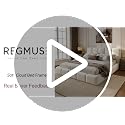 King Cloud Bed Frame with Headboard - Cream Upholstered