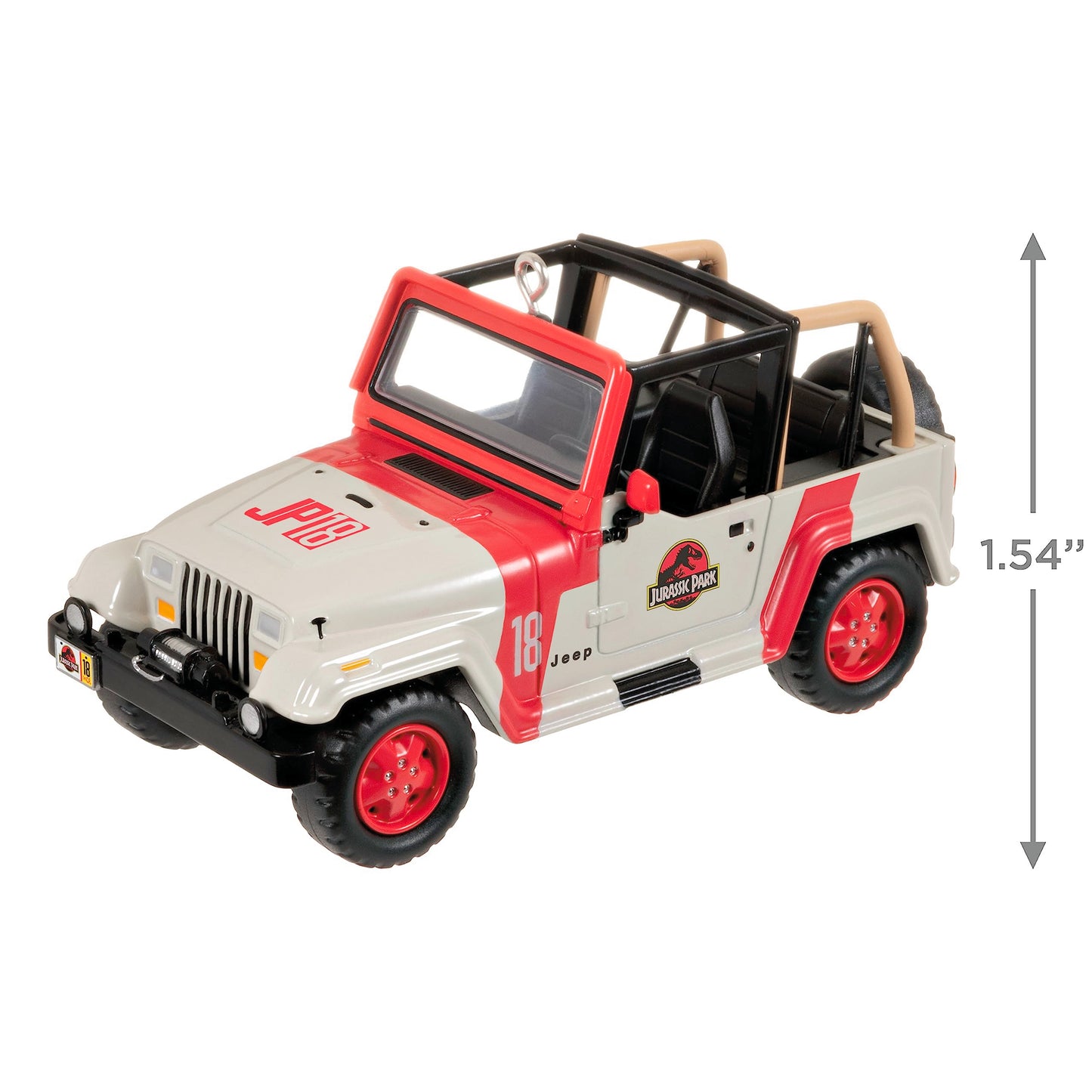 Hallmark Keepsake Christmas Ornament 2023, The Car's the Star Jurassic Park 1992 Jeep Wrangler, Metal Ornament, Movie Gifts