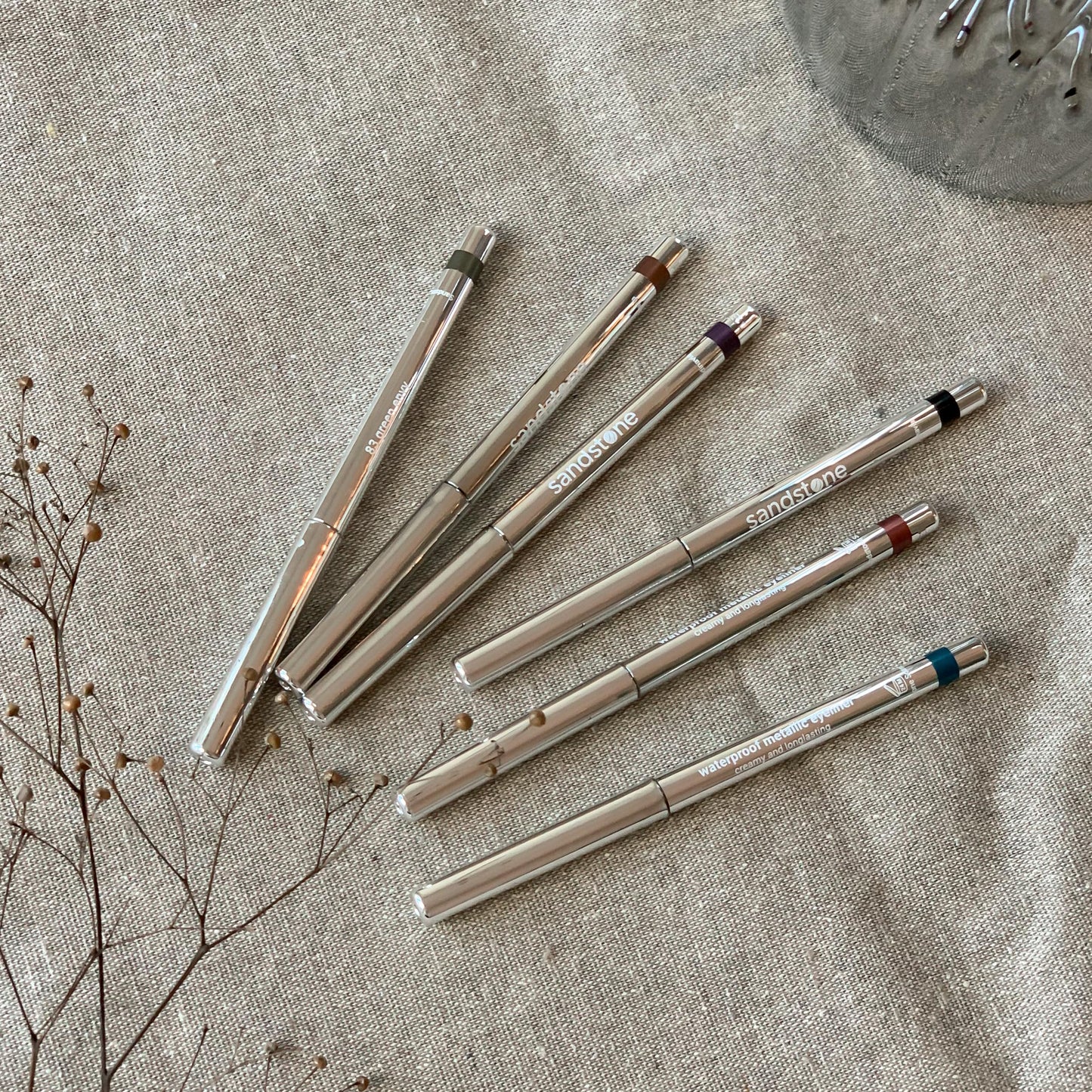 Sandstone Scandinavia Hypoallergenic Eyeliner Waterproof (Spicy Cinnamon) - Unscented Metallic Brown Eye Liner - Vegan and Cruelty Free Eye Pencil - Colored Eyeliners for Sensitive Eyes